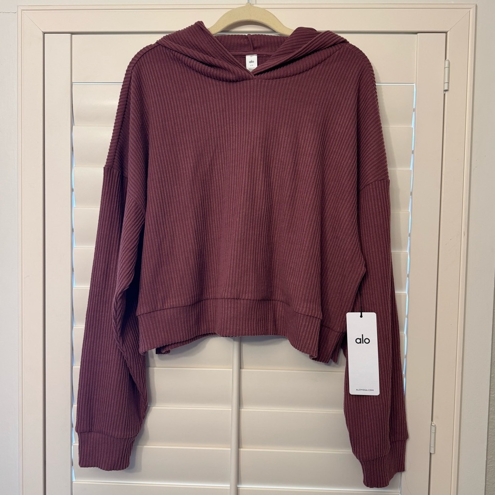 ALO Muse Hoodie in Burgundy Truffle
